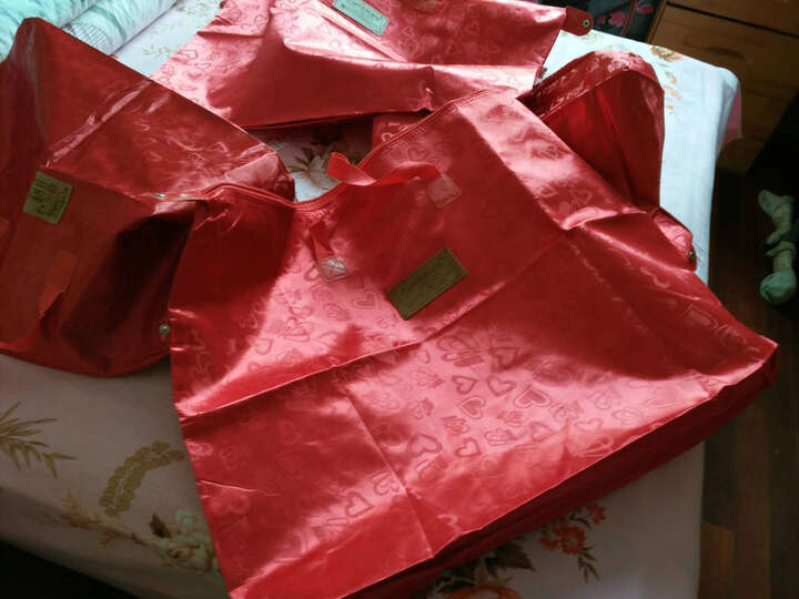 幽幽兔 结婚庆新人用品女方新娘陪嫁收纳袋大红色防潮防尘棉被包装