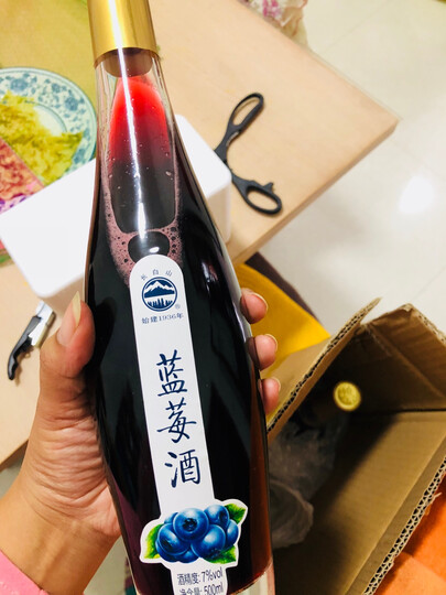 长白山果酒 蓝莓酒 女士甜酒低度酒 低度女生喜爱酒 蓝莓果酿造 500ml