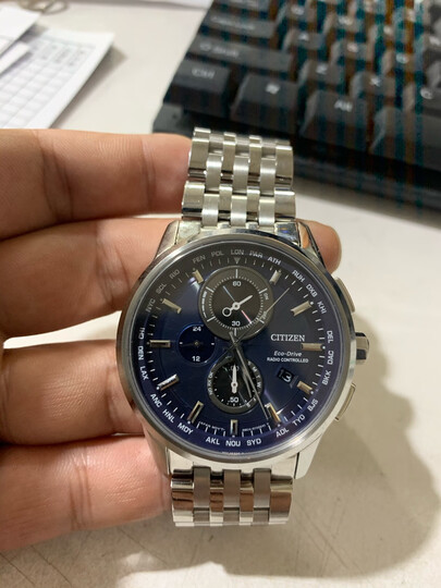 西铁城(citizen)手表 光动能多局电波万年历多功能运动男表at8110-61e