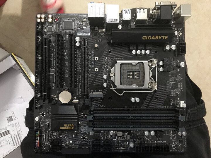 技嘉(gigabyte)b250m-d3h 主板 (intel b250/lga 1151)开始一块上机点