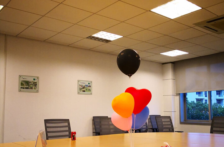 青苇气球:"会议室稍微装饰一下挺好的吧.哈哈?" - 京东