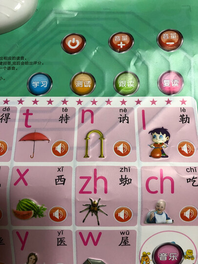 猫贝乐有声挂图拼音:"这个拼音挂图很不错的,所有的拼音都可以发音