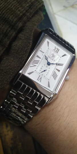 世爵seget 男士手表商务小方表超薄防水石英男士腕表简约时尚皮带复古