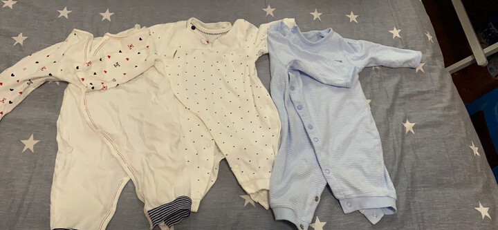 贝贝怡婴儿连体衣婴儿衣服春季新生儿衣服纯棉哈衣爬服 淡蓝 59衣服不