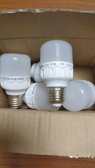 在京东上买的led节能灯泡很快就到货了,包装完好.