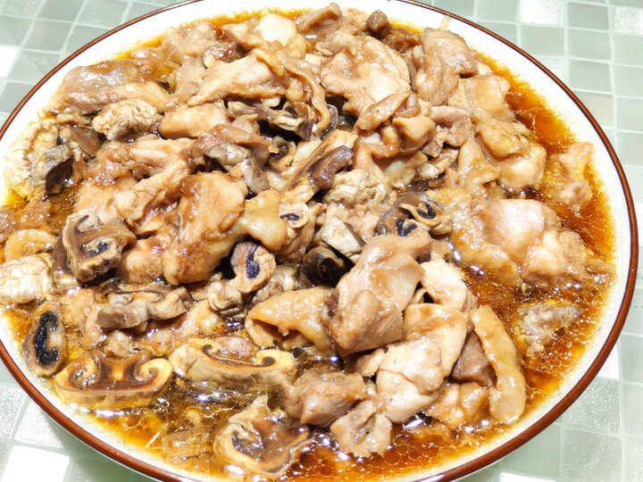 [晒单帖]做了口蘑蒸鸡,肉质嫩滑味道不错.