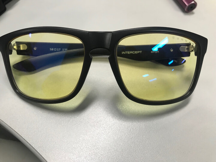 gunnar intercept 玛瑙黑色镜框 琥珀色镜片 防辐射防蓝光眼镜 晒单图
