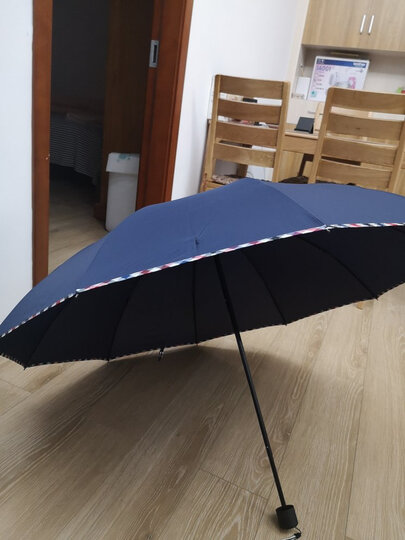 天堂伞官方旗舰店晴雨伞三折叠便携商务伞10骨大雨伞男女 5#藏青 61cm