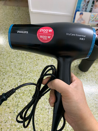 飞利浦家用电吹风机 负离子电风吹 2100w大功率快干 恒温护发冷热风