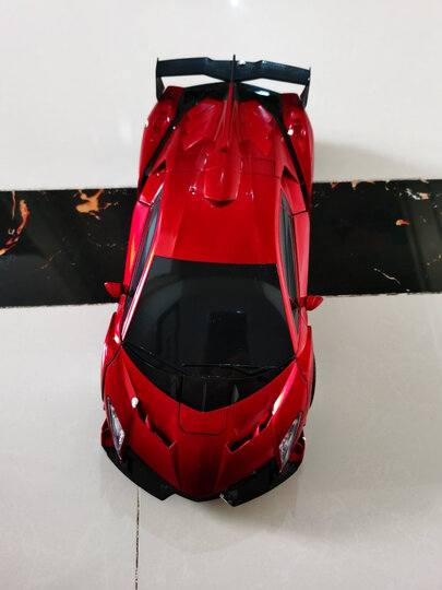 迪美遥控车变形汽车机器人模型 一键展示功能带灯光音乐可充电男孩