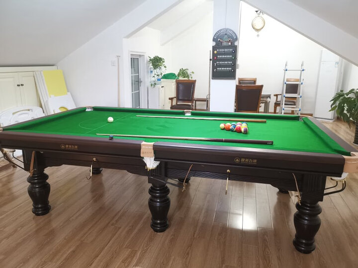 健英jianying健英台球桌家用黑8美式标准成人斯诺克桌球台室内中式八