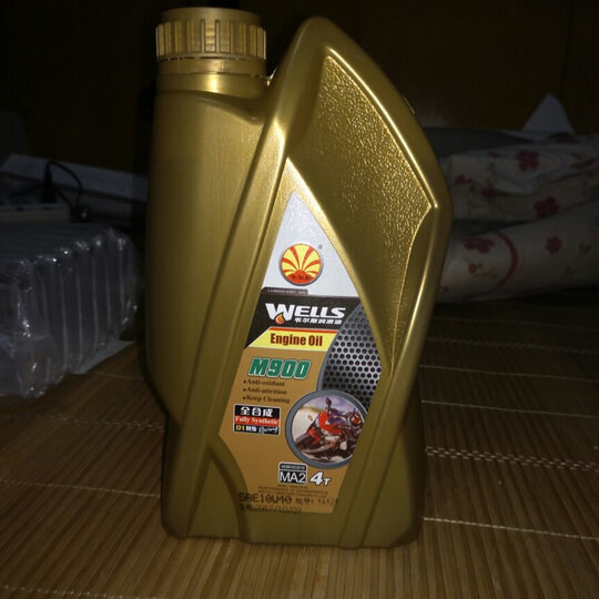 wells韦尔斯润滑油 四冲程4t全合成摩托车机油 m900 sn级 1l 10w-40:"