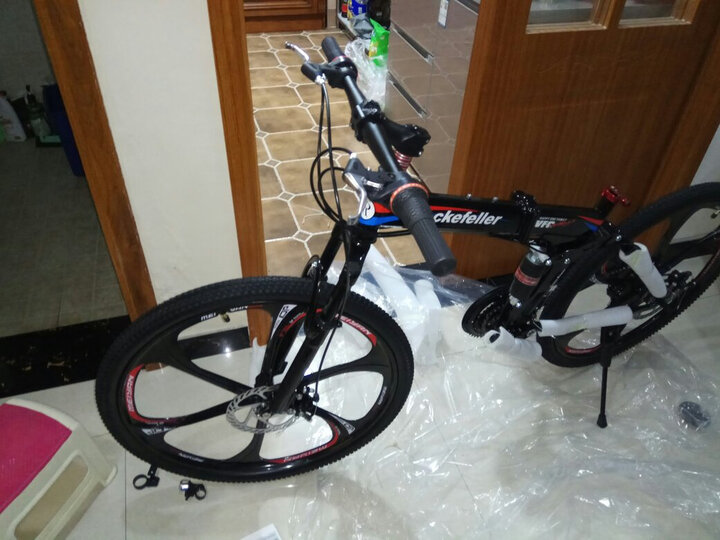 洛克菲勒(rockefeller)r450 26寸21速全避震折叠自行车/轴承中轴/培林