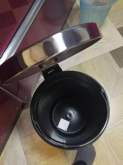 家杰 脚踏翻盖式不锈钢垃圾桶 家用厨房家居大号翻盖卫生桶 12l jj