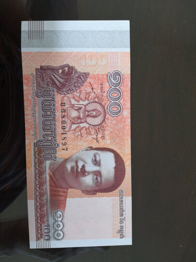金永恒 外国钱币 全新unc 亚洲 柬埔寨瑞尔纸币 100瑞尔 2014年 单张