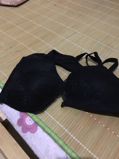 爱贝婷 聚拢内衣文胸 无钢圈前扣蕾丝边女胸罩 小胸聚拢性感美背 黑色
