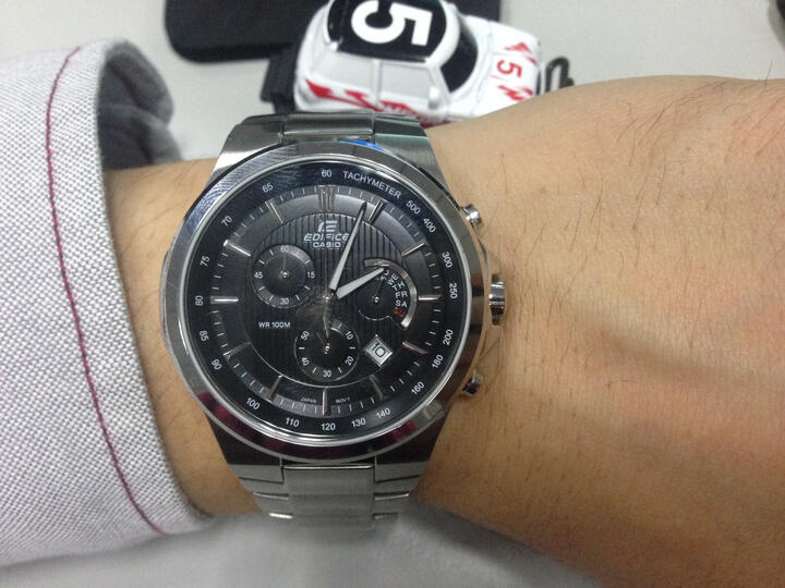 正品卡西欧男士手表 casio男式新款皮带时尚计时男表efr-517l-1a