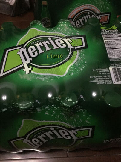 法国进口 巴黎水perrier气泡矿泉水(柠檬青柠味) 塑料瓶装 500ml*24瓶