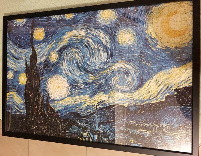 古部 成人拼图1000片 世界名画梵高油画拼图玩具11cf10001771-星夜