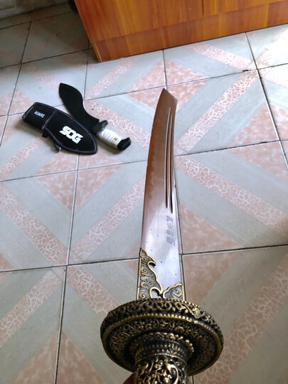 单身窄而厚重?剑的影子,应为剑身比较厚重砍东西注重力度?锋利无热.