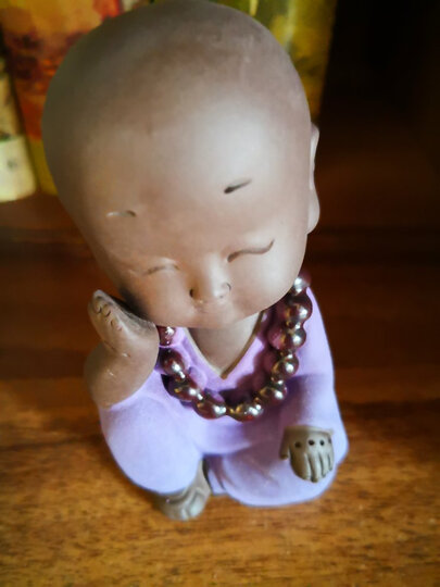 创意新中式风水摆件禅意小和尚家居装饰陶瓷工艺品电视柜酒柜摆设 静