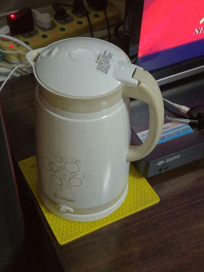 双层防烫电水壶白咖色 dl-ke08替换家里老式的,99两件,凑了好几单!