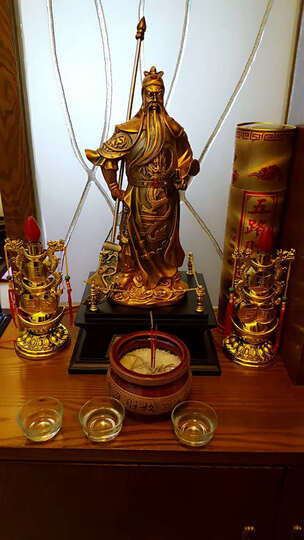 上善好 财神关公摆件 风水招财工艺品摆设 办公室客厅装饰品 gg 关