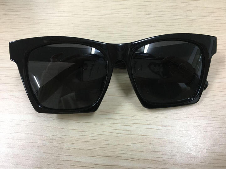 女潮开车司机眼镜驾驶镜 复古大框墨镜 17021炫黑色 晒单图