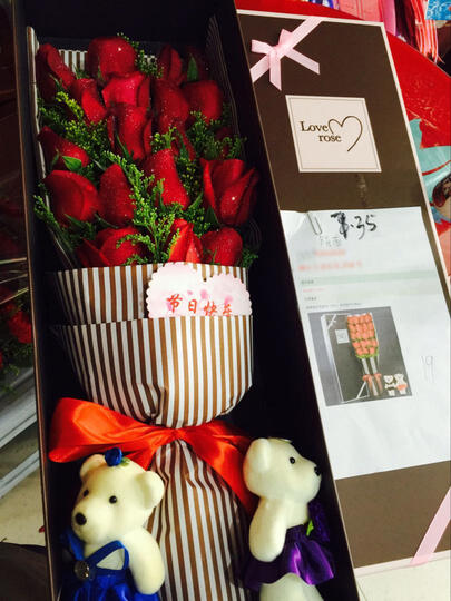 相思递鲜花速递 99朵红玫瑰花束香槟玫瑰情人节礼物生日礼物求婚告白