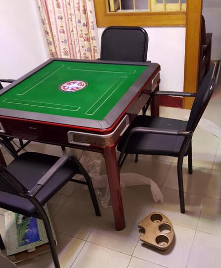 两用麻将桌电动棋牌游戏桌静音四口麻将机 usb充电款乐扣12号-巧克力