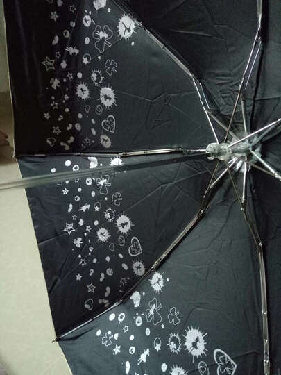 天堂伞 雨伞太阳伞 超轻黑胶五折伞 防晒防紫外线遮阳伞 波点军绿