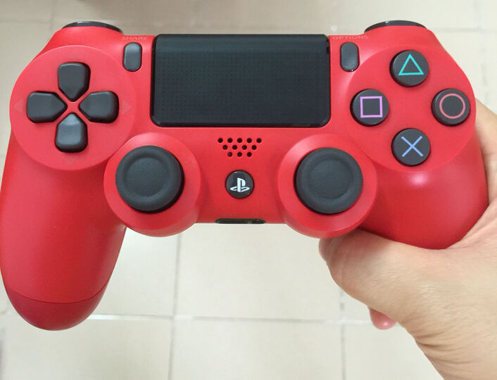 索尼【ps4官方配件】playstation 4 游戏手柄(红色)2016年新型号:"超