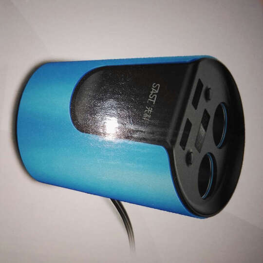 先科(sast)车载充电器 车充点烟器一拖二 t01s蓝色 车载mp3蓝牙免提