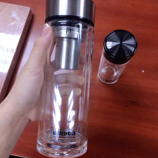 欧美达(omuda) 欧美达双层水晶玻璃杯男女通用水杯商务杯双层隔热杯带