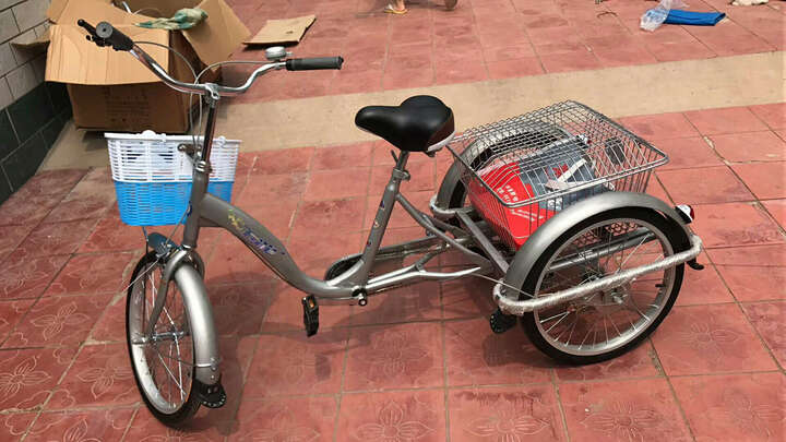 玉龙20寸中老年人力三轮车脚蹬代步成人三轮老人休闲菜筐车yl-v型