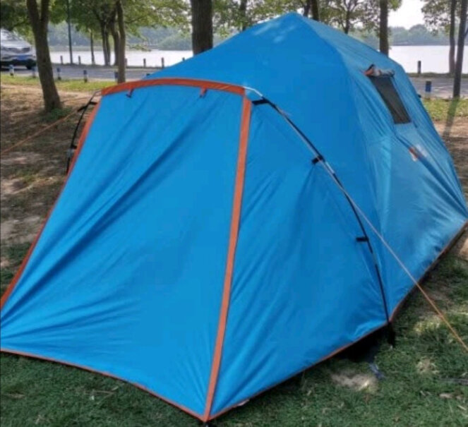 牧高笛家庭用大空间全自动野露营3-4人速开搭建双层帐篷两个大人两个小孩会不会很挤？