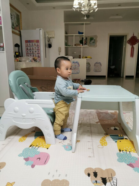 可优比宝宝餐椅多功能婴儿餐椅吃饭餐桌椅儿童学习书桌座椅学坐椅请问靠背上下晃动吗？