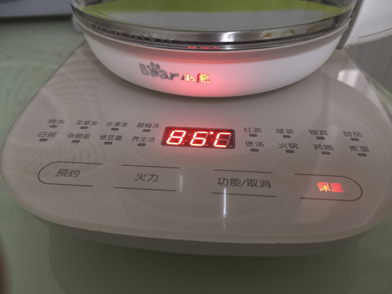 小熊养生壶热水壶控制面板有温度显示吗
