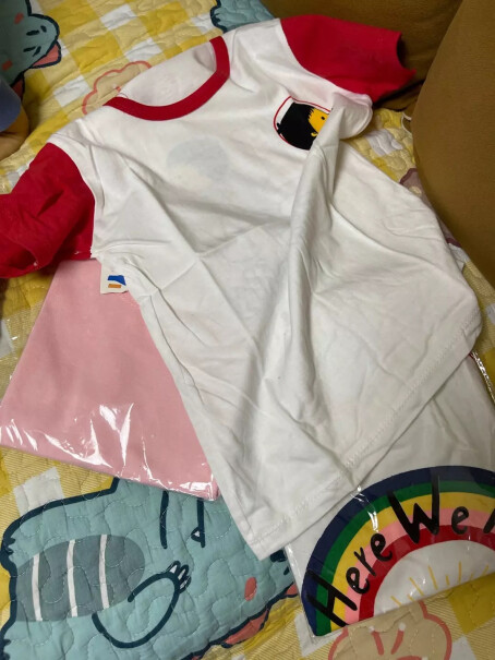 儿童T恤夏季儿童纯棉短袖T恤卡通上衣宝宝婴儿衣服彩虹哪个值得买！一定要了解的评测情况？