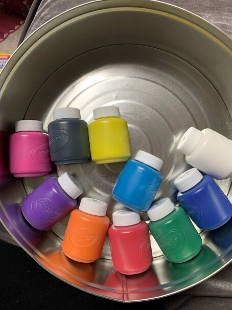 美国绘儿乐10色可水洗水彩颜料2盎司分装颜料盒手指画涂绘DIY颜料绘画工具儿童礼物54-1205想要送人，有没有手提袋啊？