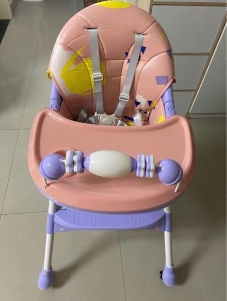 婧麒宝宝餐椅 可折叠学坐椅 粉花色入手评测到底要不要买？看完这个评测就知道了！