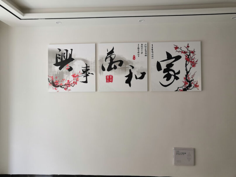 好久不见客厅装饰画现代三联画挂画餐厅卧室玄关无框画高4.6，沙发长3.7米。。。挂多大的画？？