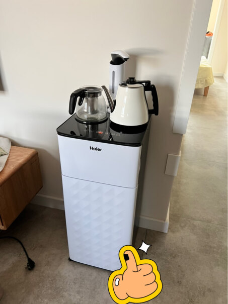 海尔家用小型饮水机下置水桶立式多功能茶吧机开水机质量好吗？噪音能接受吗？