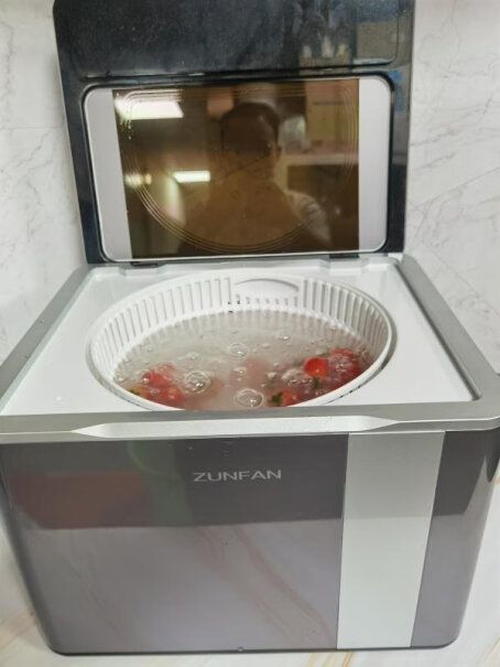 德国尊梵果蔬清洗机洗菜机家用多功能全自动杀菌去农药食材净化机是加自来水清洗吗？