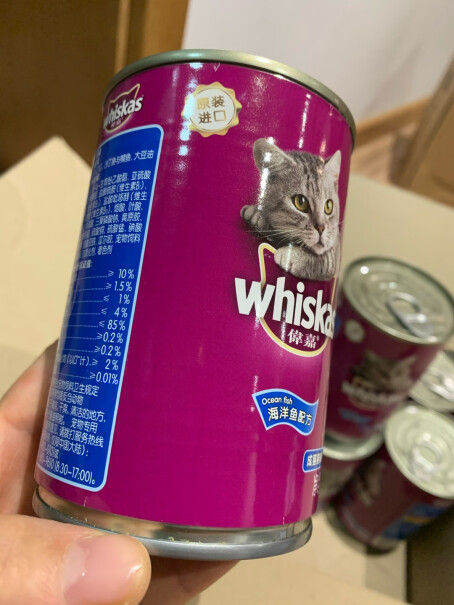 伟嘉宠物猫粮猫湿粮泰国进口猫罐头海洋鱼味400g4到12个月的幼猫可以吃吗？