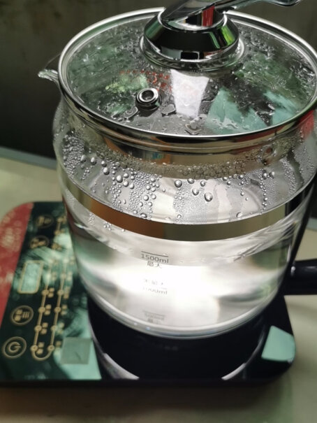 美的养生壶电水壶1.5L多功能烧水壶煮茶器烧水怎么自己不会停，又不显示温度了？