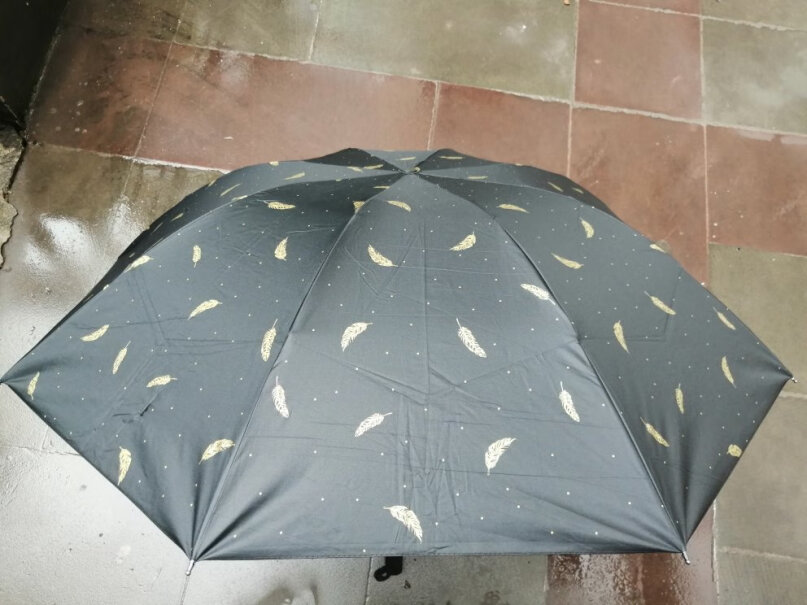 女士雨伞小清新折叠遮阳伞加厚黑胶防晒伞质量好吗，伞大不大？
