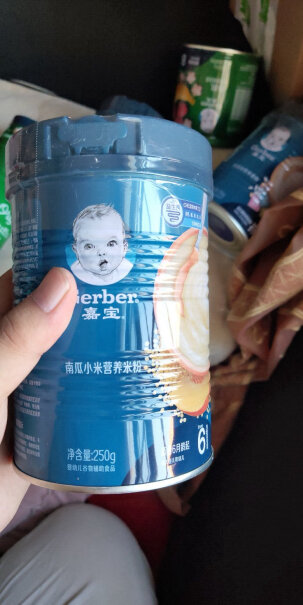 嘉宝Gerber米粉婴儿辅食有机混合蔬菜米粉有牛奶过敏的宝宝在吃吗？
