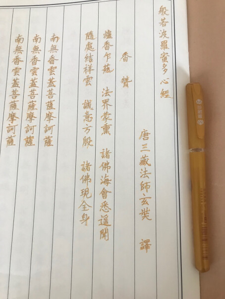 TaTanice手抄经书心经临摹字帖10本笔芯用完，能自己用水笔抄吗？