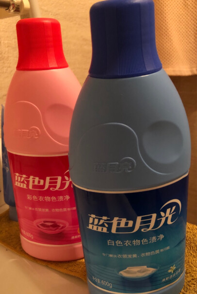 漂白-彩漂蓝月亮漂白剂+彩漂剂共600g*2瓶装使用体验,功能评测结果？